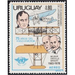 Uruguay A- 412 1979 Hermanos Wright Avionetas 65º Aniversario de las Fuerzas Aéreas MNH Uruguay A- 412 1979 Hermanos Wright Avionetas 65º Aniversario de las Fuerzas Aéreas MNH