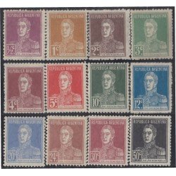 Argentina 276/87 1923 General José de San Martín MH Argentina 276/87 1923 General José de San Martín MH