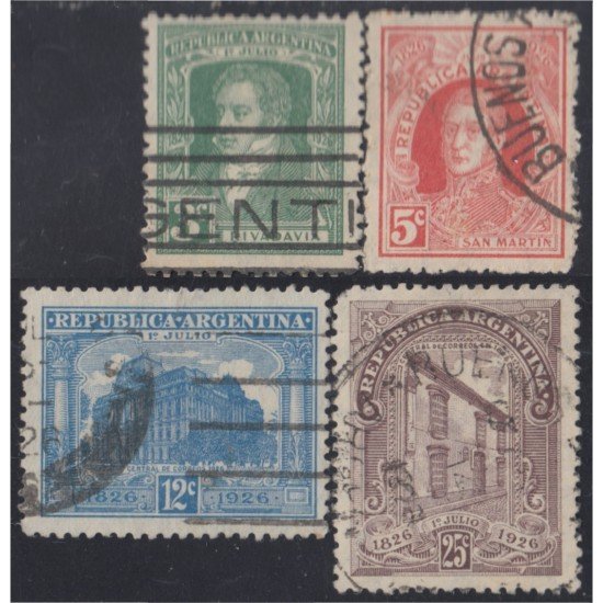 Argentina 310/13 1926 Centenario del sello Rivadavia y San Martín Usados Argentina 310/13 1926 Centenario del sello Rivadavia y San Martín Usados