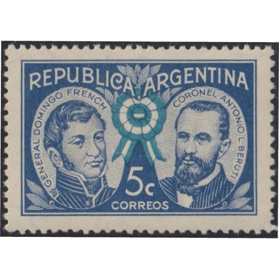 Argentina 416 1941 Gral. Domingo French Cnel. Antonio Beruti MH Argentina 416 1941 Gral. Domingo French Cnel. Antonio Beruti MH