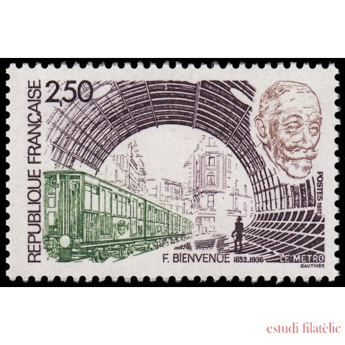 France Francia 2452 1987 Homenaje a Fulgense Bienvenüe creador del metropolitan de París MNH