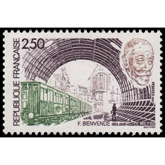 France Francia 2452 1987 Homenaje a Fulgense Bienvenüe creador del metropolitan de París MNH France Francia 2452 1987 Homenaje a Fulgense Bienvenüe creador del metropolitan de París MNH