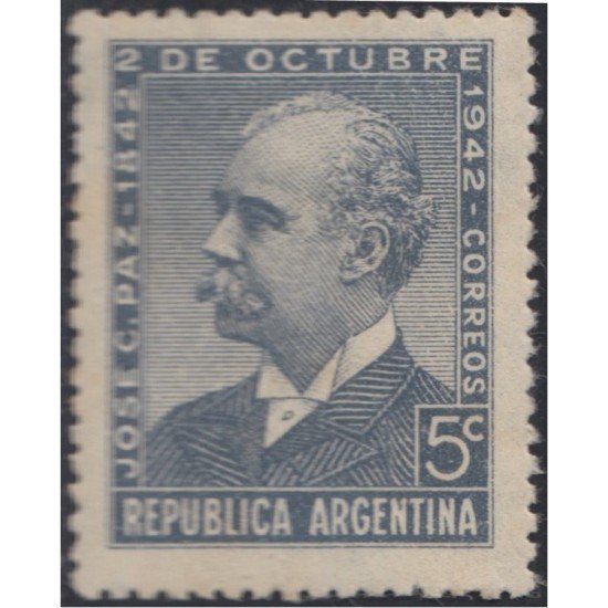 Argentina 422 1942 Centenario del nacimiento de José C. Paz MH Argentina 422 1942 Centenario del nacimiento de José C. Paz MH
