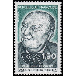 France Francia 2453 1987 Homenaje a Raoul Follereau padre de los leprosos MNH France Francia 2453 1987 Homenaje a Raoul Follereau padre de los leprosos MNH