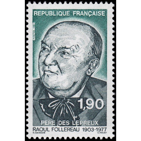 France Francia 2453 1987 Homenaje a Raoul Follereau padre de los leprosos MNH