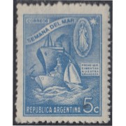 Argentina 437 1944 Semana del mar Barco Boat MNH
