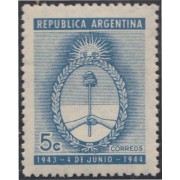 Argentina 442 1944 1º Aniv. del nuevo régimen político de Argentina MNH