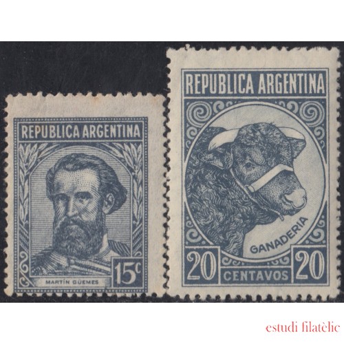 Argentina 447/48 1945 Timbres de 1943 sin marca de agua usados