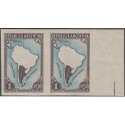 Argentina 454a 1945/48 Pareja sin dentar MNH Argentina 454a 1945/48 Pareja sin dentar MNH