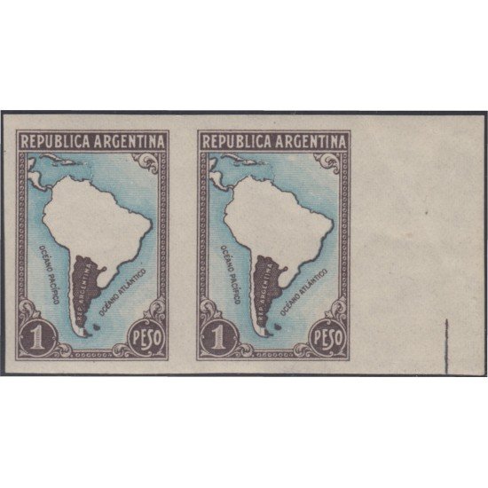 Argentina 454a 1945/48 Pareja sin dentar MNH Argentina 454a 1945/48 Pareja sin dentar MNH