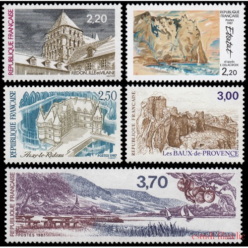France Francia 2462/66 1987 Serie turística MNH