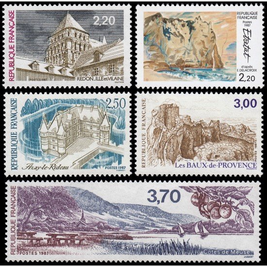France Francia 2462/66 1987 Serie turística MNH France Francia 2462/66 1987 Serie turística MNH