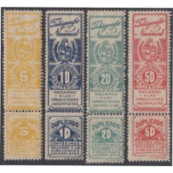 Uruguay Telégrafo 1/4 1927 Litografías MNH Uruguay Telégrafo 1/4 1927 Litografías MNH