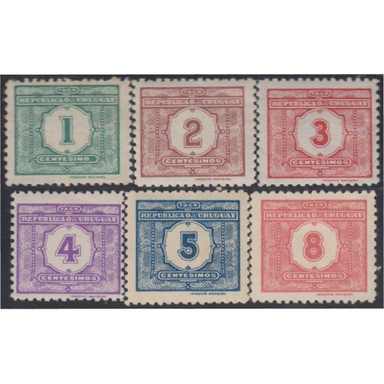 Uruguay Tasas 25/30 1938 Litografías MH