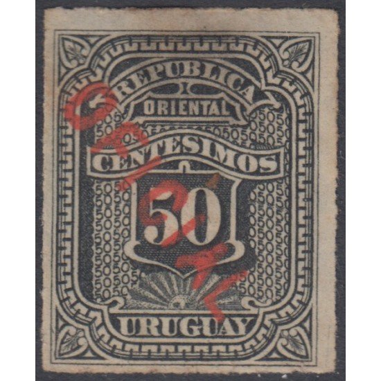 Uruguay SO 7a 1880/1900 Sobrecarga en rojo MH Uruguay SO 7a 1880/1900 Sobrecarga en rojo MH