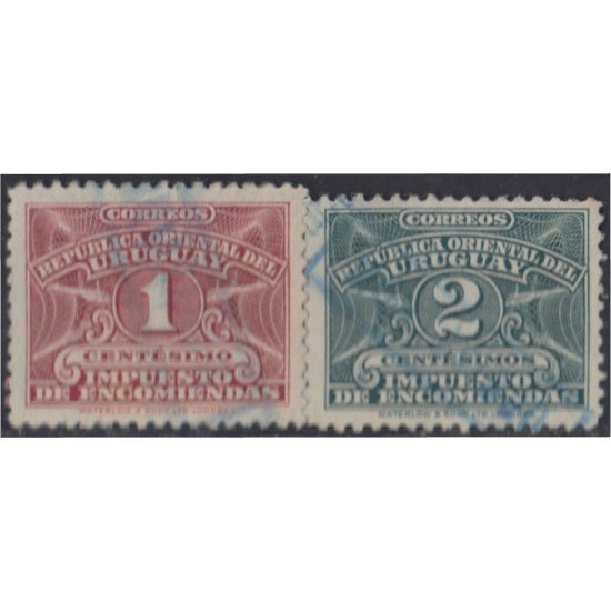 Uruguay servicio postal 54/55 1943 Encomiendas usados Uruguay servicio postal 54/55 1943 Encomiendas usados