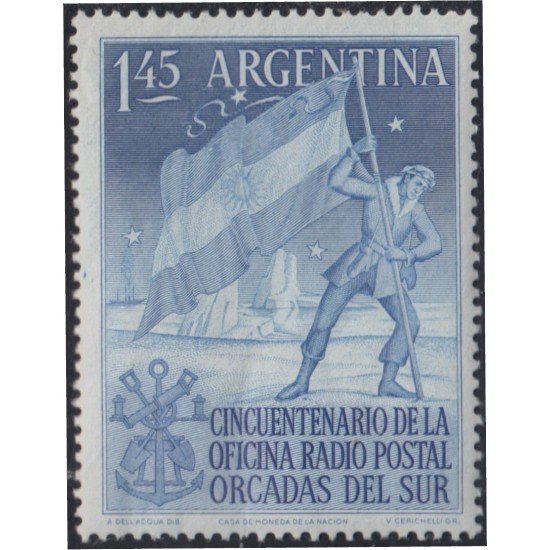 Argentina 539 1954 50 Años de la Oficina Radio Postal de Orcadas del Sur MNH Argentina 539 1954 50 Años de la Oficina Radio Postal de Orcadas del Sur MNH