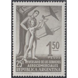 Argentina 554 1955 25 Años del servicio comercial aéreo MNH Argentina 554 1955 25 Años del servicio comercial aéreo MNH