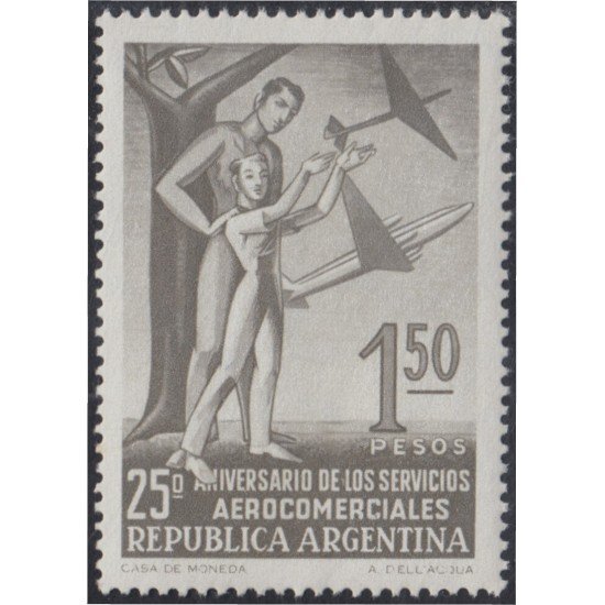 Argentina 554 1955 25 Años del servicio comercial aéreo MNH
