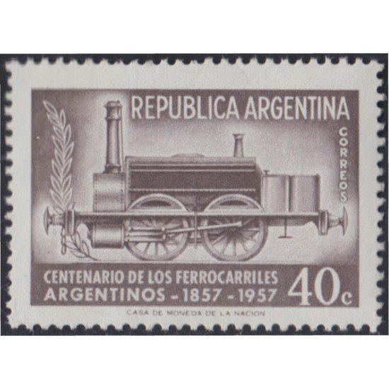 Argentina 577 1957 Centenario de los Ferrocarriles Argentinos MNH