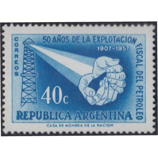 Argentina 580 1957 50 Años Industria petrolera MNH Argentina 580 1957 50 Años Industria petrolera MNH