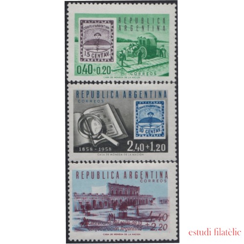 Argentina 582/84 1958 Centenario del sello argentino y Exp. filatélica Int. MNH