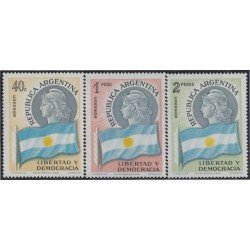Argentina 587/89 1958 Instalación del presidente Arturo Frondizi MNH
