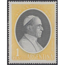 Argentina 597 1957 A la memoria de su SS el Papa Pío XII MNH
