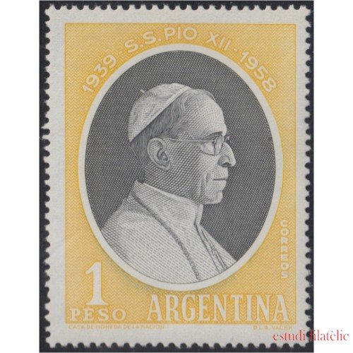 Argentina 597 1957 A la memoria de su SS el Papa Pío XII MNH
