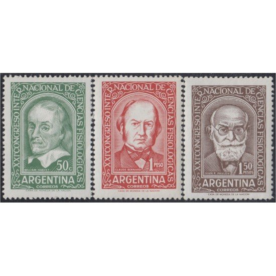 Argentina 598/00 1959 21° Congreso de Ciencias Fisiológicas MNH Argentina 598/00 1959 21° Congreso de Ciencias Fisiológicas MNH