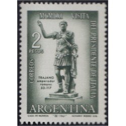 Argentina 638 1961 Presidente Italiano Gronchi Estatua del Emperador Trajan MNH