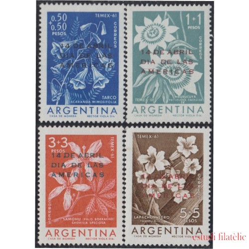 Argentina 639/42 1961 Día de las Américas Exposición Temex MNH