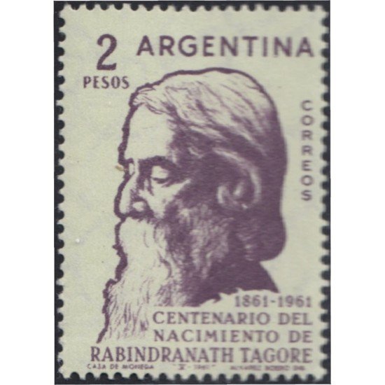 Argentina 643 1961 Centenario del nacimiento del Poeta Rabindranath Tagore MH Argentina 643 1961 Centenario del nacimiento del Poeta Rabindranath Tagore MH