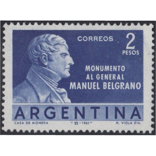 Argentina 645 1961 Inauguración del Monumento del Gral Manuel Belgrano MNH Argentina 645 1961 Inauguración del Monumento del Gral Manuel Belgrano MNH