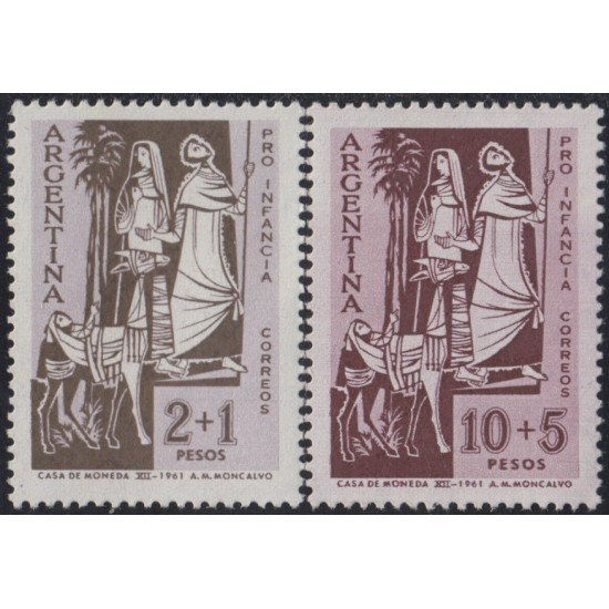 Argentina 653/54 1961 Sobretasa Pro-infancia MNH