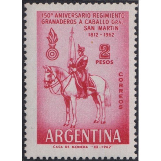 Argentina 656 1962 150 Años de policías a caballo Gral de San Martín MNH Argentina 656 1962 150 Años de policías a caballo Gral de San Martín MNH