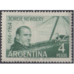 Argentina 684 1964 50 Años de la muerte de Jorge Newbery piloto de aviación MNH Argentina 684 1964 50 Años de la muerte de Jorge Newbery piloto de aviación MNH