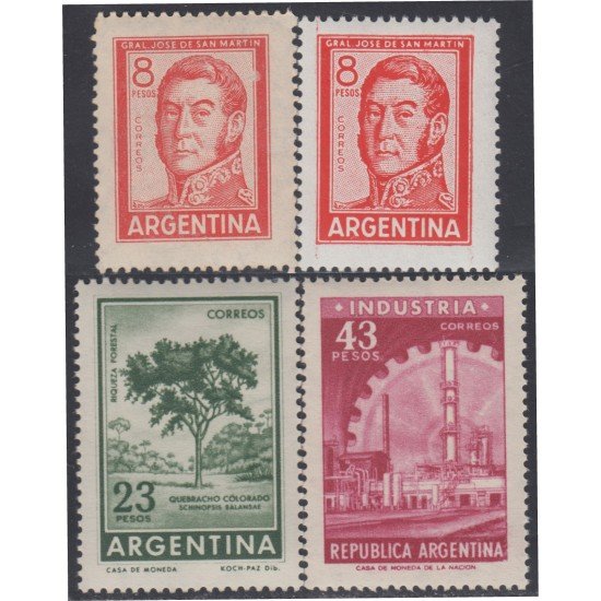 Argentina 705/08 1965 Serie Corriente. Tipos de 1954/62 MNH Argentina 705/08 1965 Serie Corriente. Tipos de 1954/62 MNH