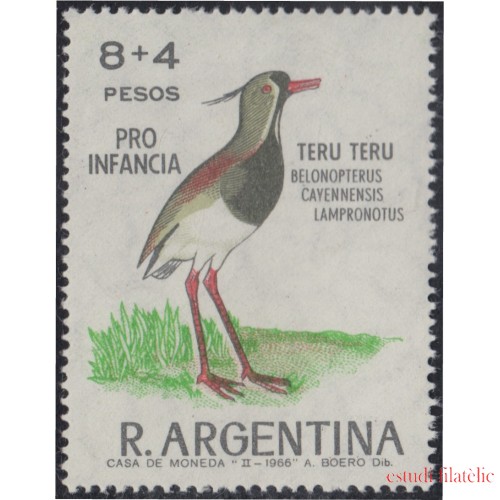 Argentina 729 1966 Sobrecarga Pro Infancia Pájaro Bird MNH