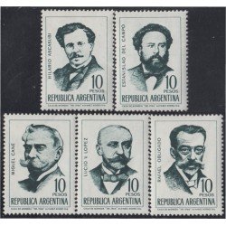 Argentina 763/67 1966 Escritores (II) Ascasubi Cané Rafael Obligado MNH Argentina 763/67 1966 Escritores (II) Ascasubi Cané Rafael Obligado MNH