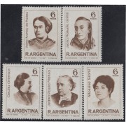 Argentina 787/91 1967 Mujeres célebres Juana Azurduy, Gorriti, Manso MNH