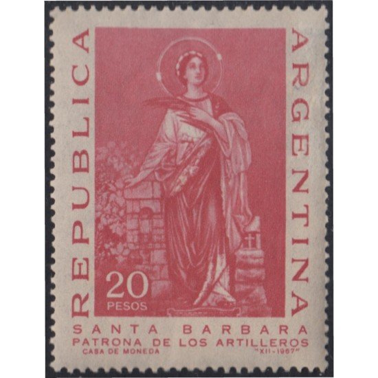 Argentina 803 1967 Santa Barbara patrona de los Artilleros MNH Argentina 803 1967 Santa Barbara patrona de los Artilleros MNH