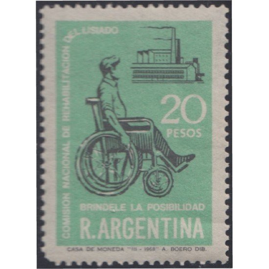 Argentina 810 1968 Comisión nacional para la reeducación del minusválido MNH Argentina 810 1968 Comisión nacional para la reeducación del minusválido MNH