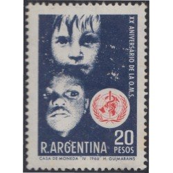 Argentina 811 1968 20 Años de la Organización de Sanidad MNH Argentina 811 1968 20 Años de la Organización de Sanidad MNH