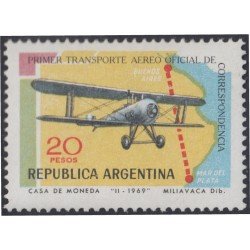 Argentina 846 50 Años del Primer vuelo postal Buenos Aires Mar de Plata MH Argentina 846 50 Años del Primer vuelo postal Buenos Aires Mar de Plata MH