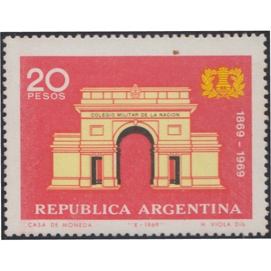 Argentina 848 1969 Centenario de la Escuela Militar MNH