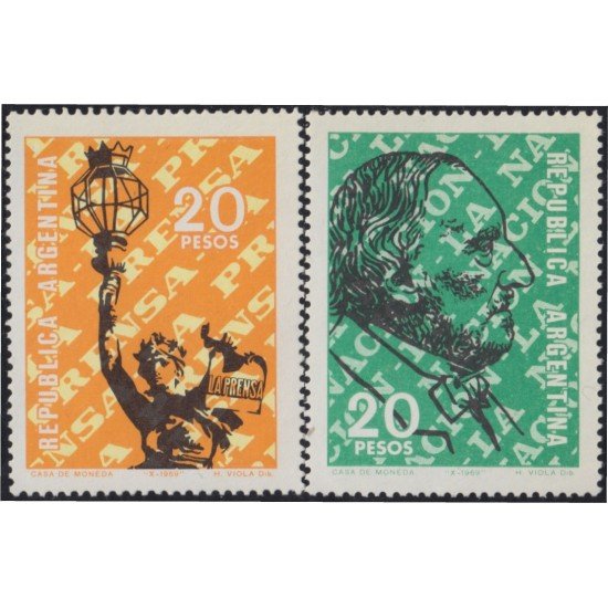 Argentina 850/51 1969 Centenario del Periódico 