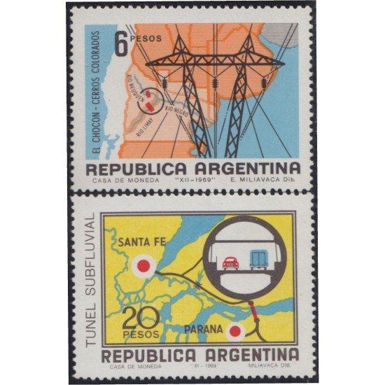 Argentina 858/59 1969 Economía y tecnología. MNH Argentina 858/59 1969 Economía y tecnología. MNH