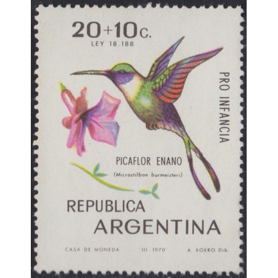 Argentina 862 1970 Sobrecarga Pro Infancia Pájaro Bird MH Argentina 862 1970 Sobrecarga Pro Infancia Pájaro Bird MH