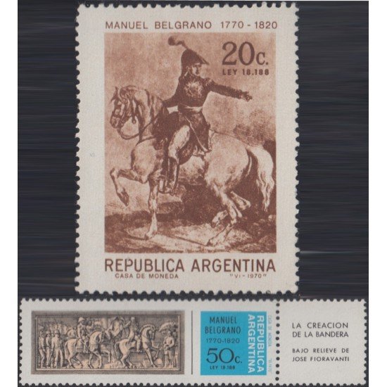 Argentina 863/64 1970 200 Años del Nacimiento del General Manuel Belgrano MNH Argentina 863/64 1970 200 Años del Nacimiento del General Manuel Belgrano MNH